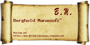 Berghold Manassé névjegykártya